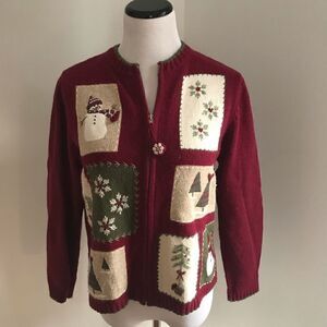 Ugly Christmas Sweater With Appliqué Dedigns Sz MP